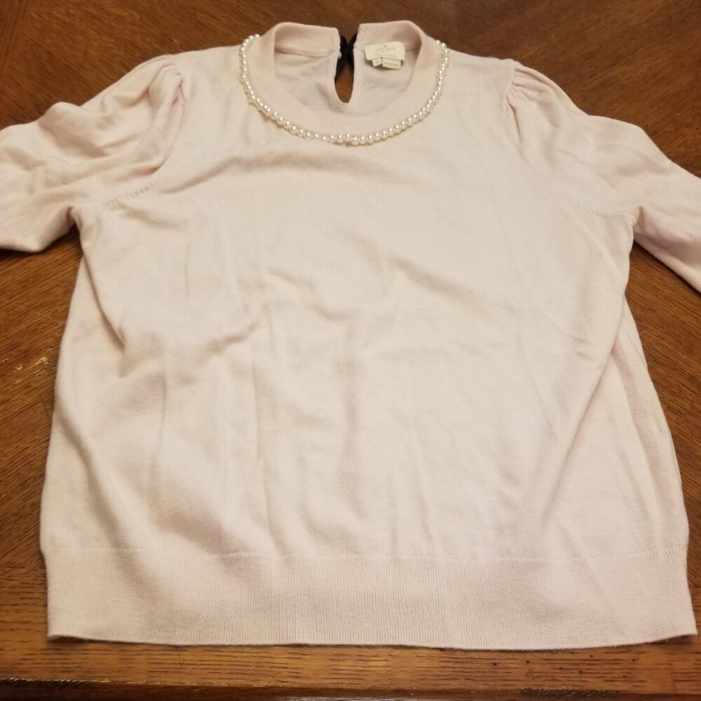 kate spade Light Pink Pearl-Trim Sweater